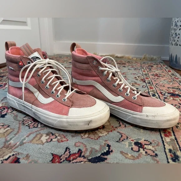Vans Pink and Cream High-Top Sneakers - Picture 8 of 10